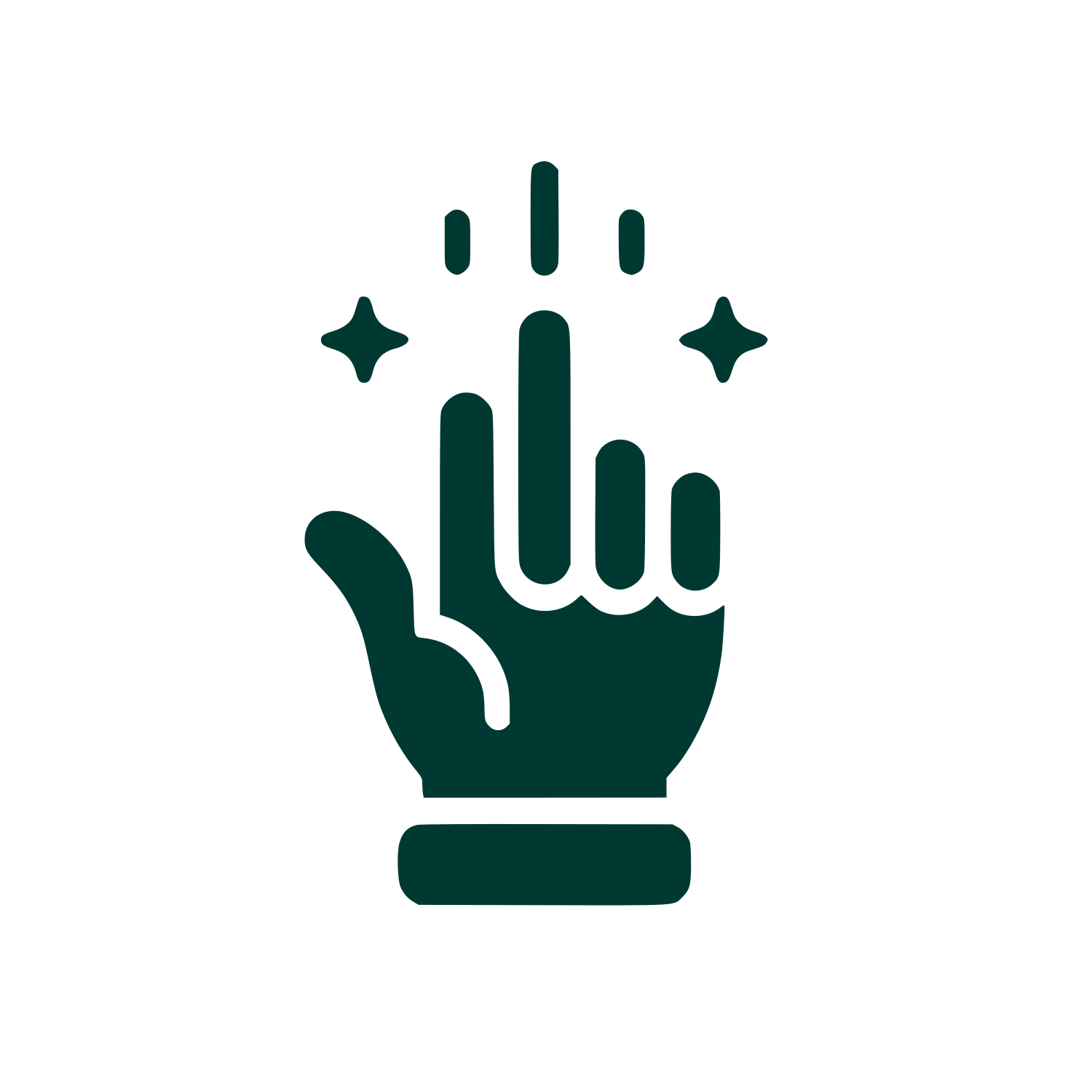 Interactive Hand Logo #003932