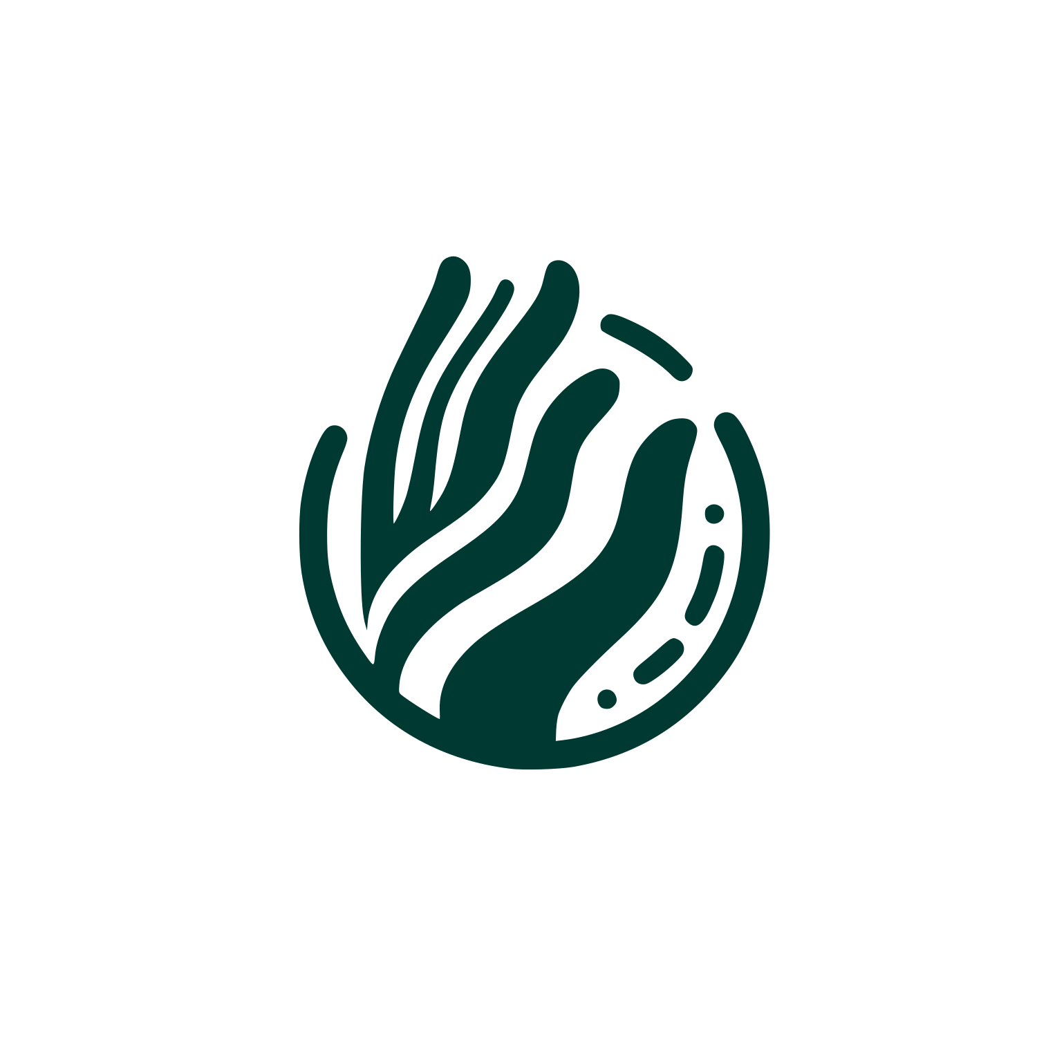 Wave Hand Logo #003932