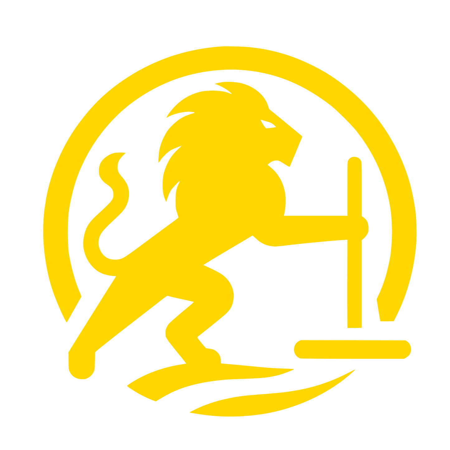 Lion with Staff Logo #FFD700