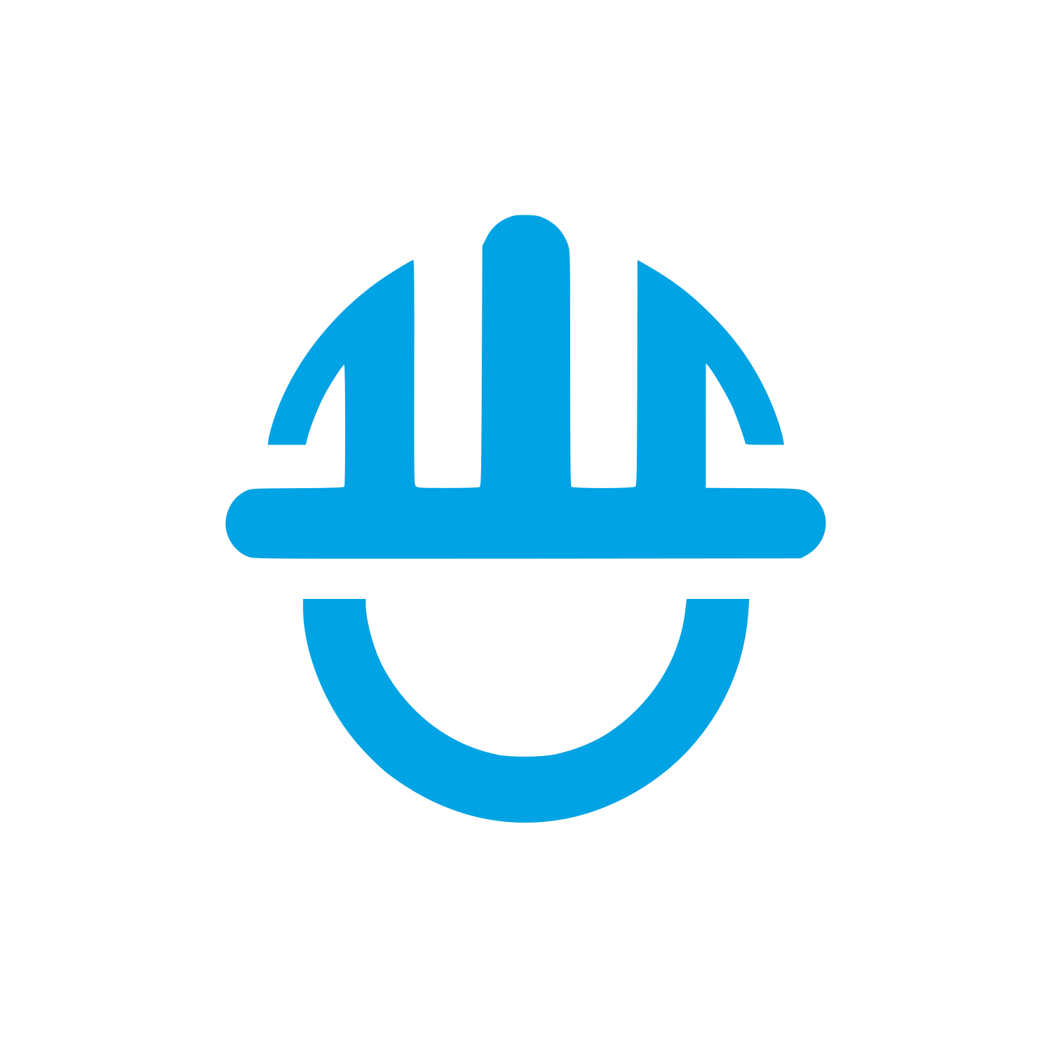Hardhat Semicircle Logo #00a3e4