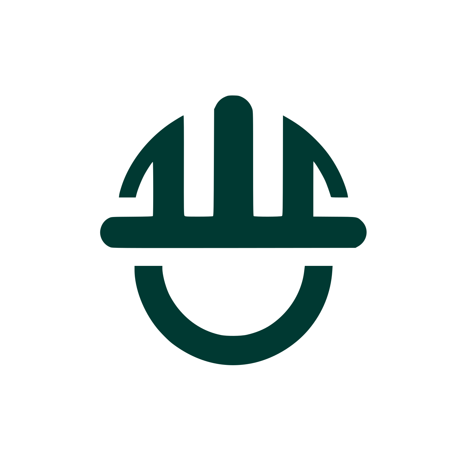 Hardhat Semicircle Logo #003932