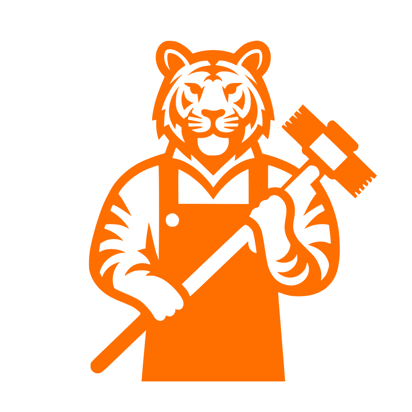 Tiger in Apron Logo #FF6F00