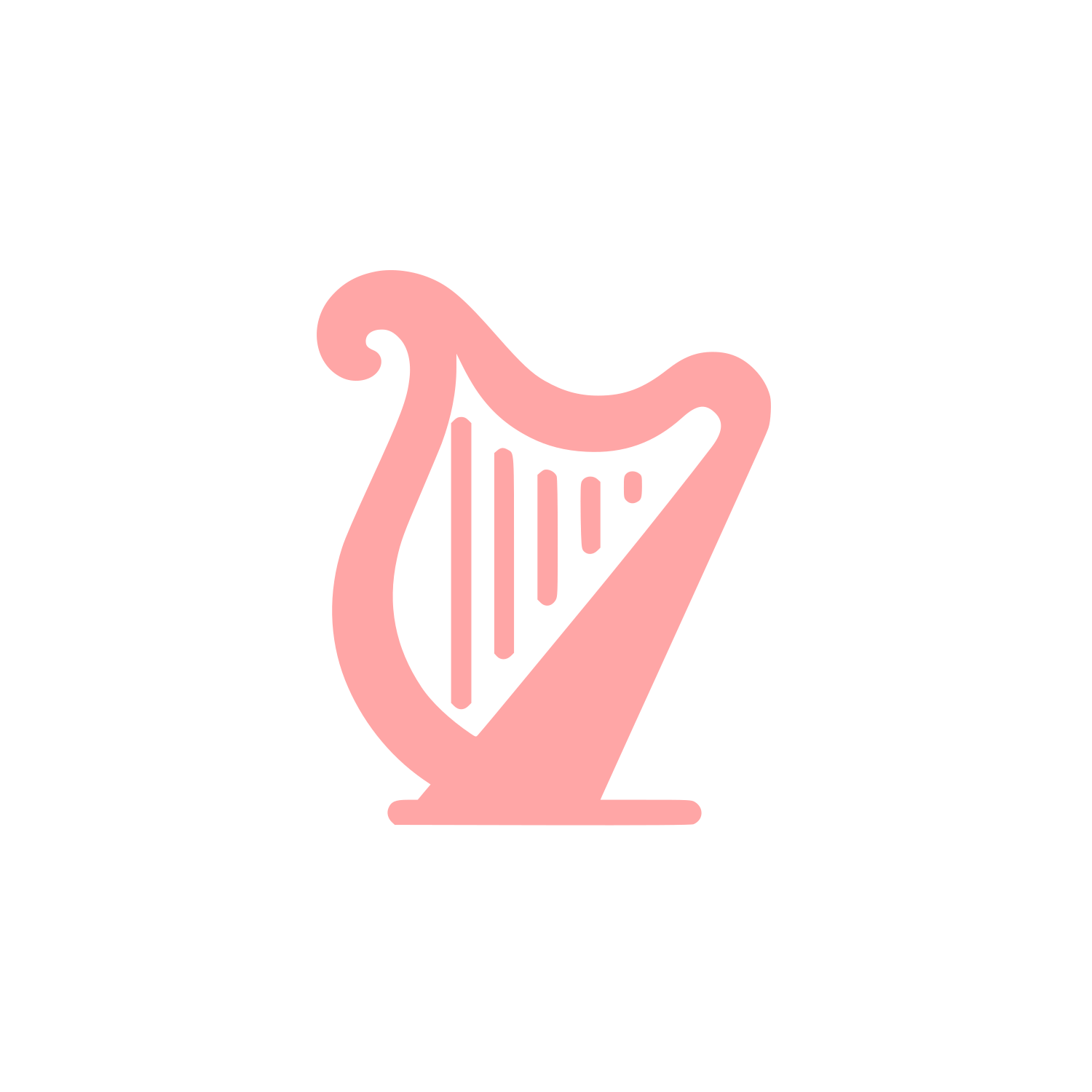 Harp Instrument Logo #ffa6a6