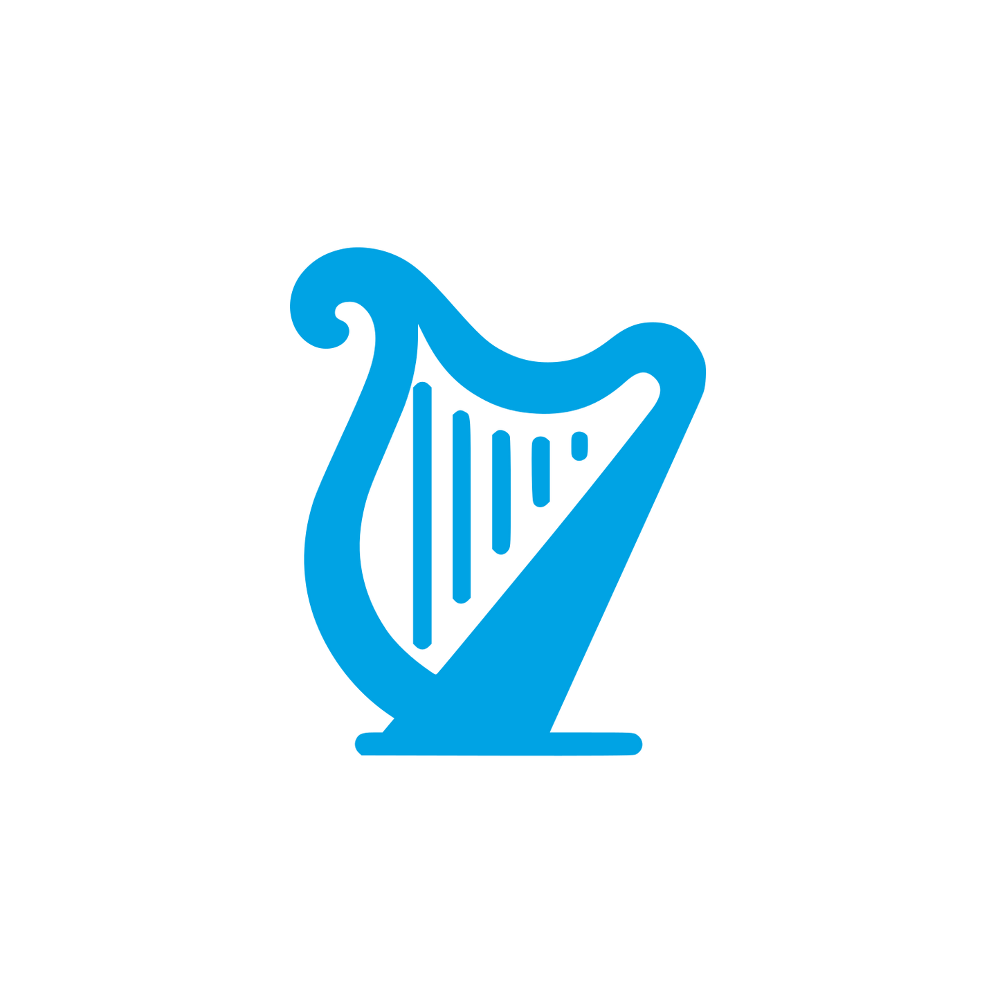 Harp Instrument Logo #00a3e4