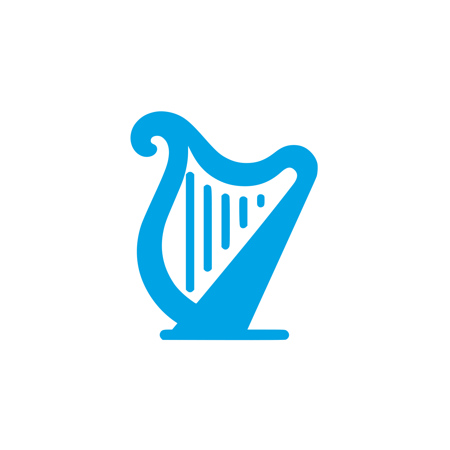 Harp Instrument Logo #00a3e4