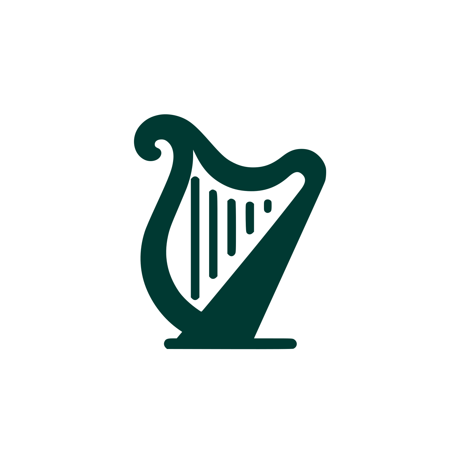 Harp Instrument Logo #003932