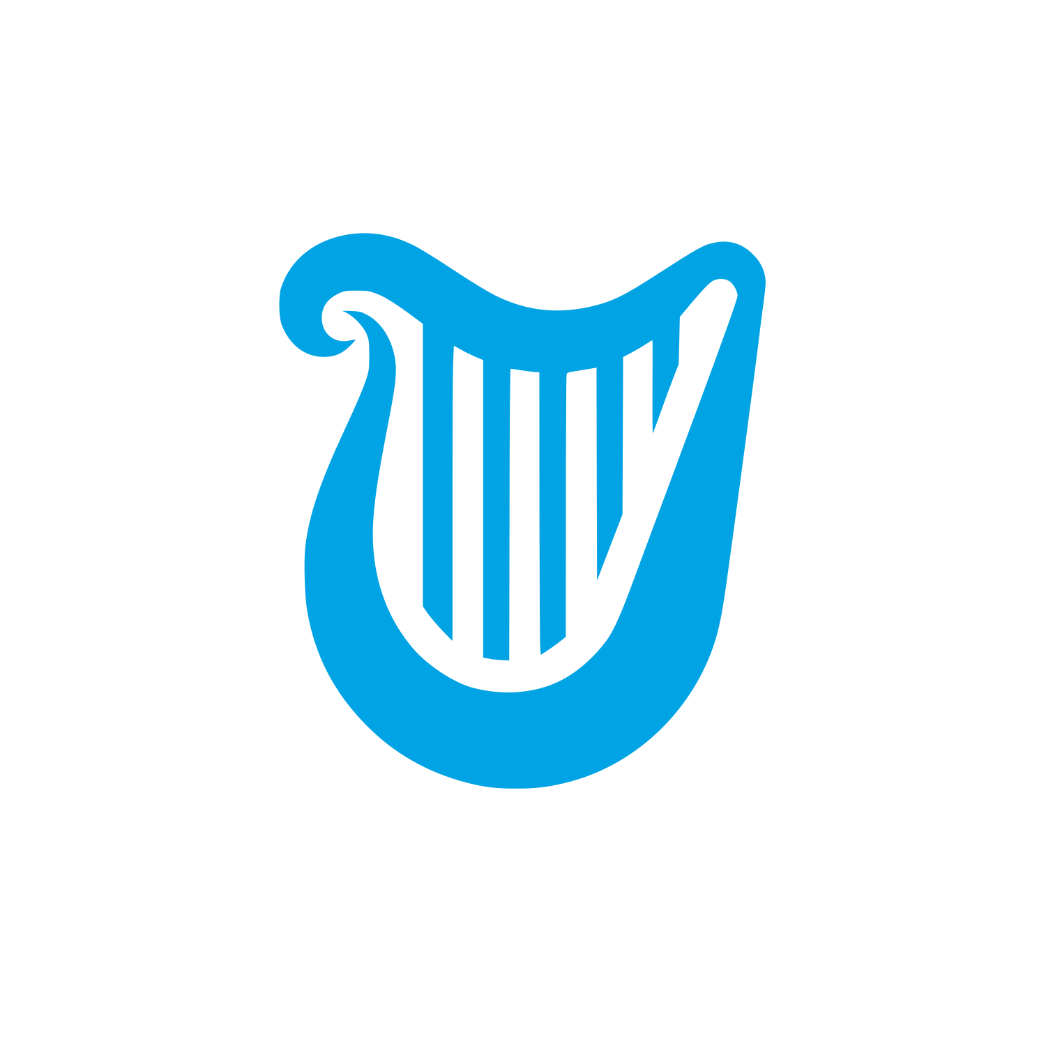 Harp Symbol Logo #00a3e4