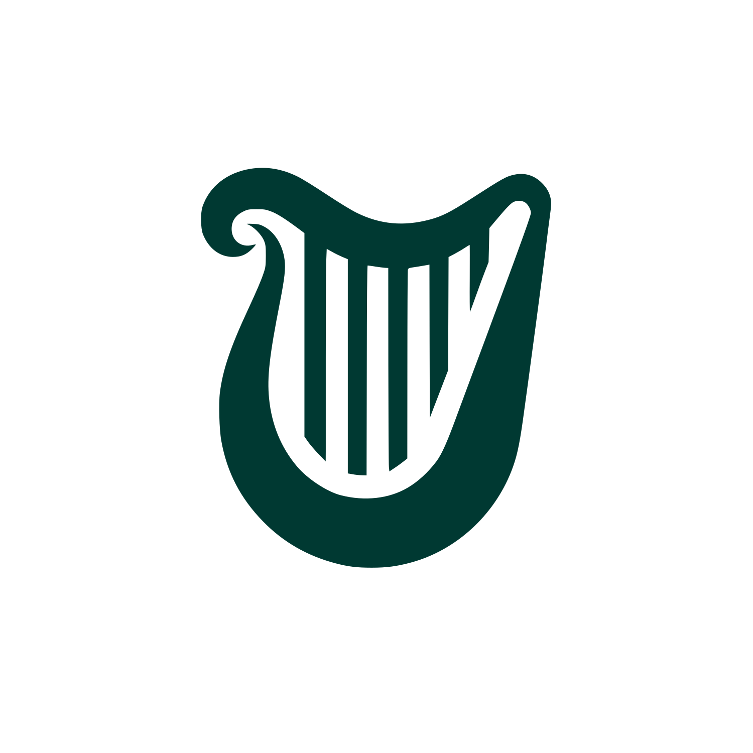 Harp Symbol Logo #003932