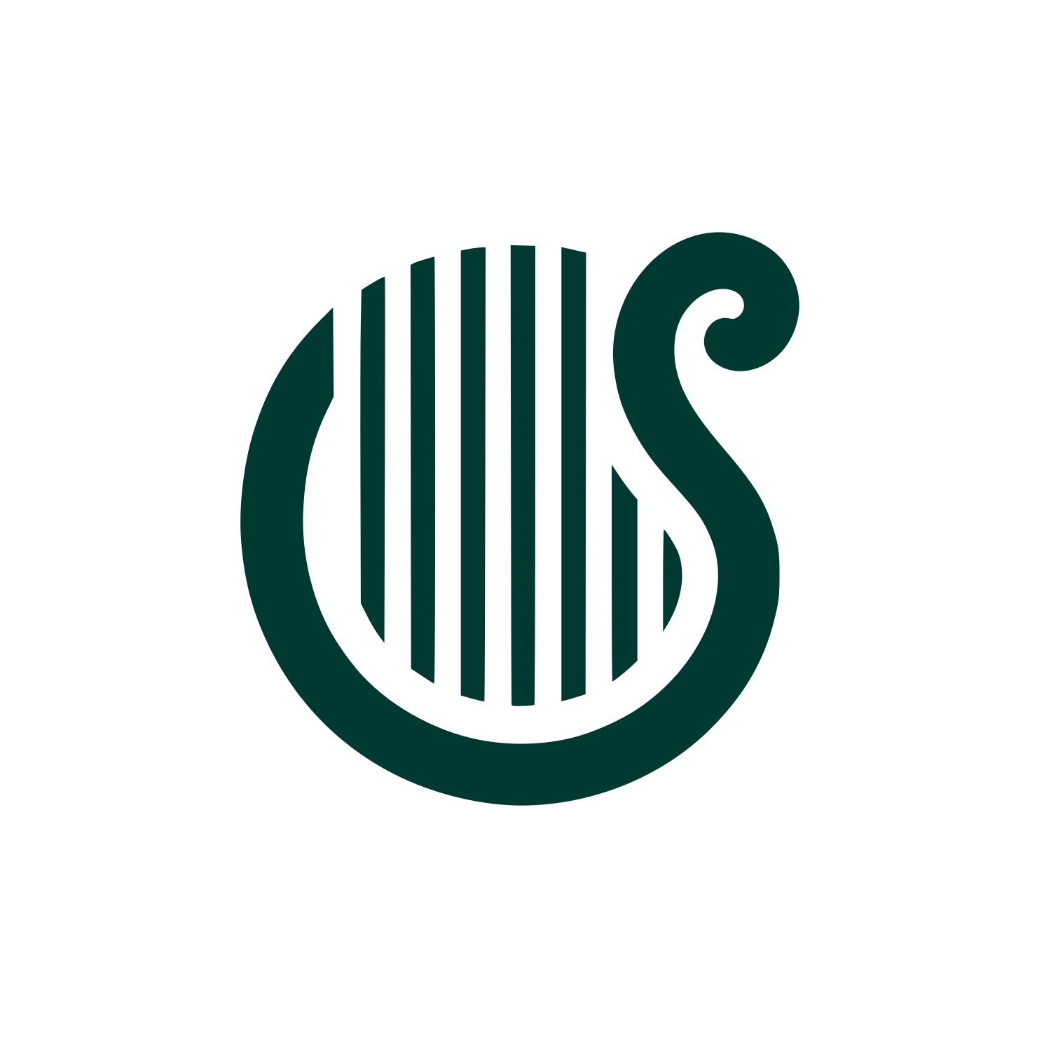 Black Harp Logo #003932
