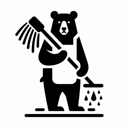 Bear with Mop Logo