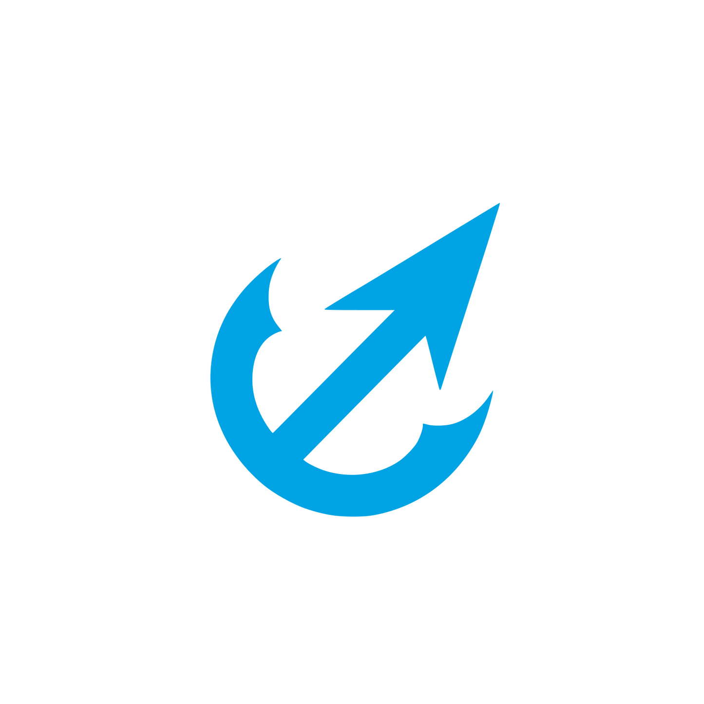 Arrow Anchor Fishing Logo #00a3e4