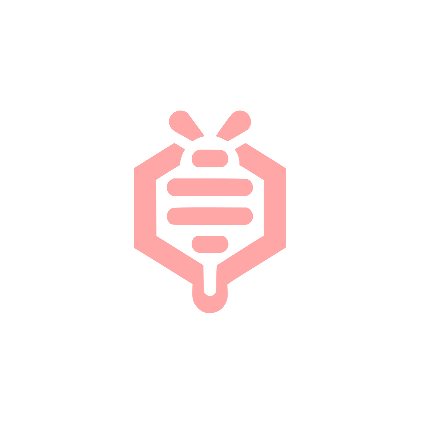 Bee Shield Logo #ffa6a6