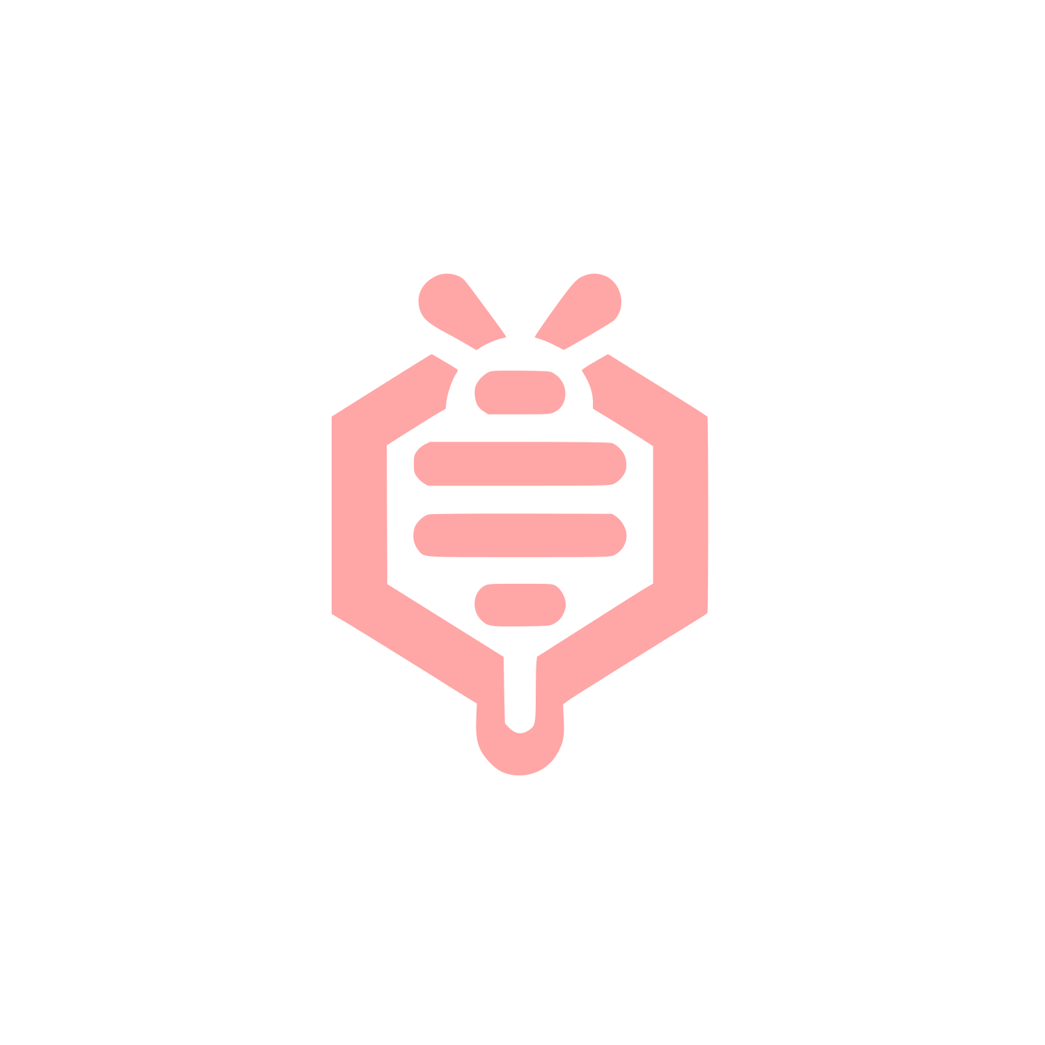 Bee Shield Logo #ffa6a6
