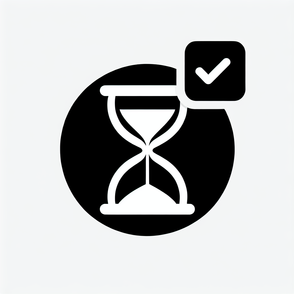 Hourglass Checkmark Logo