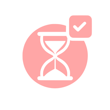 Hourglass Checkmark Logo #ffa6a6