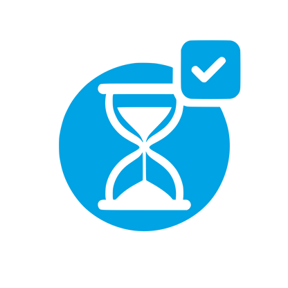 Hourglass Checkmark Logo #00a3e4
