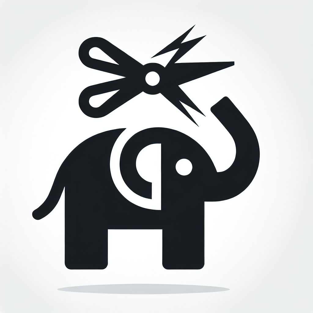 Elephant Scissors Trunk Logo