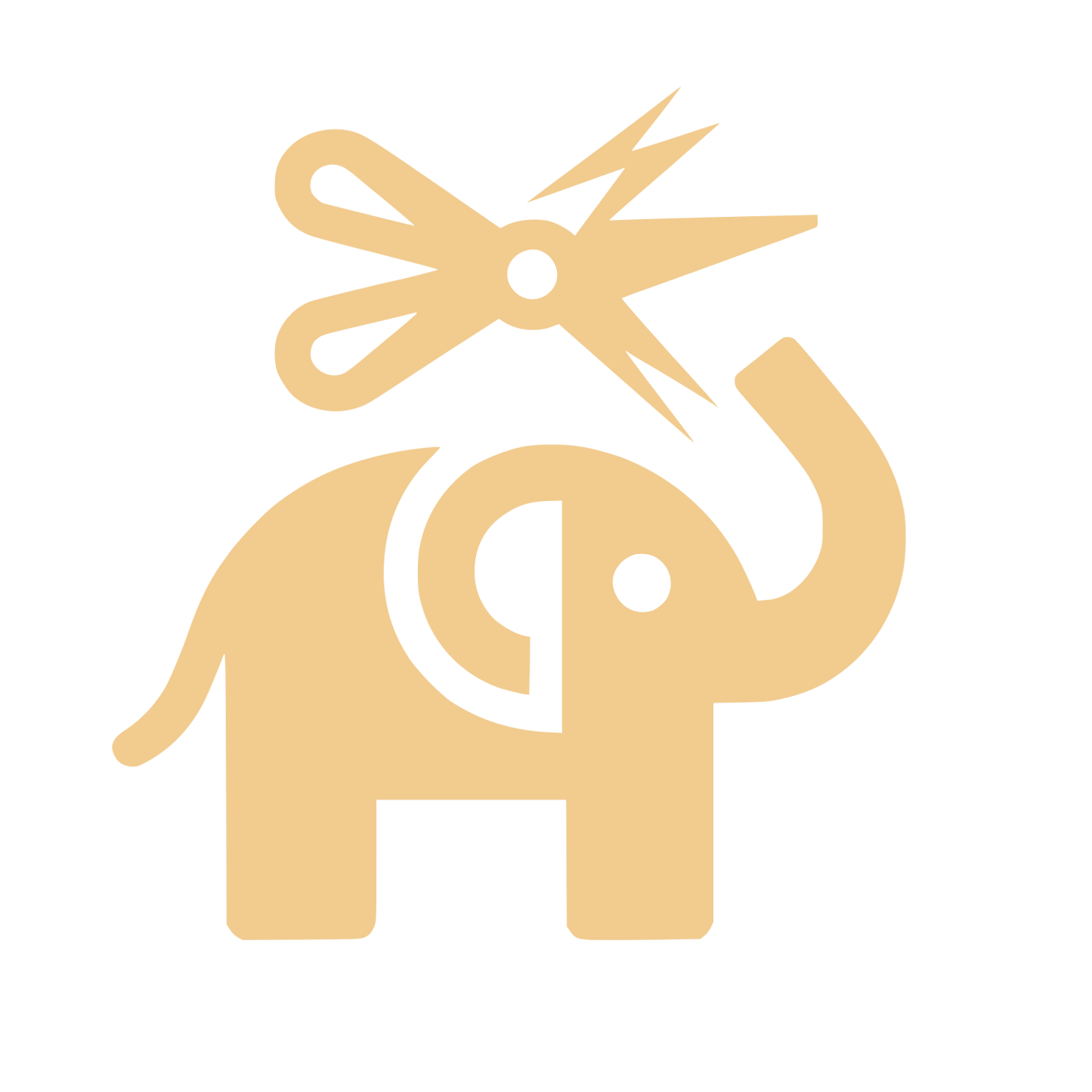 Elephant Scissors Trunk Logo #F2CC8F
