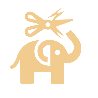Elephant Scissors Trunk Logo #F2CC8F