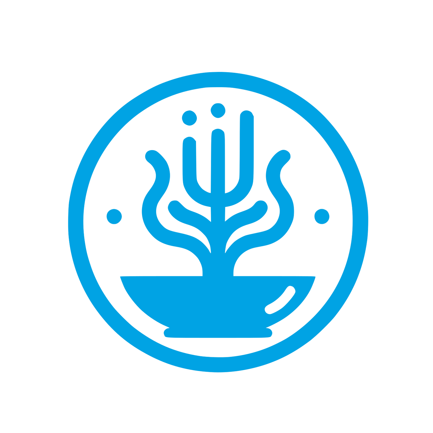 Coffee Cup Tree Logo #00a3e4