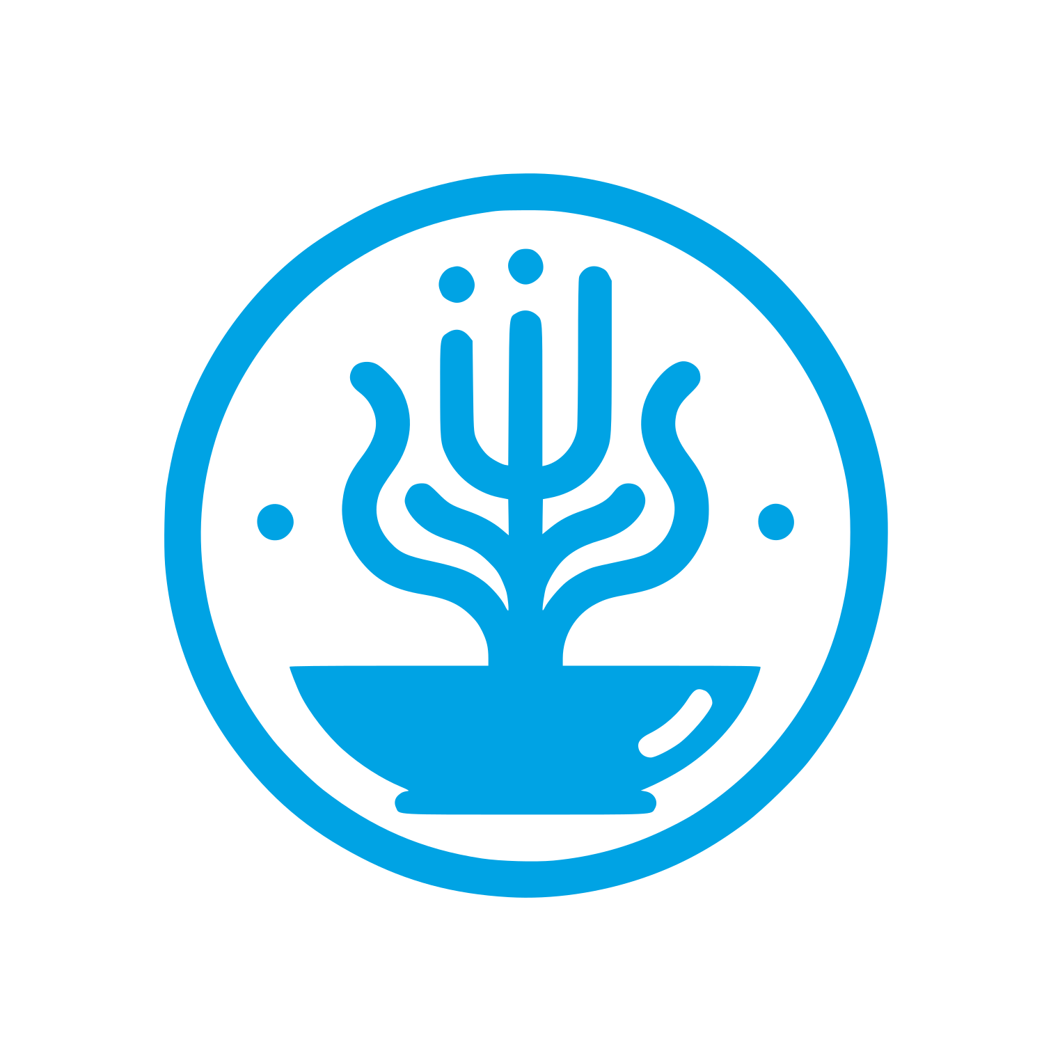 Coffee Cup Tree Logo #00a3e4