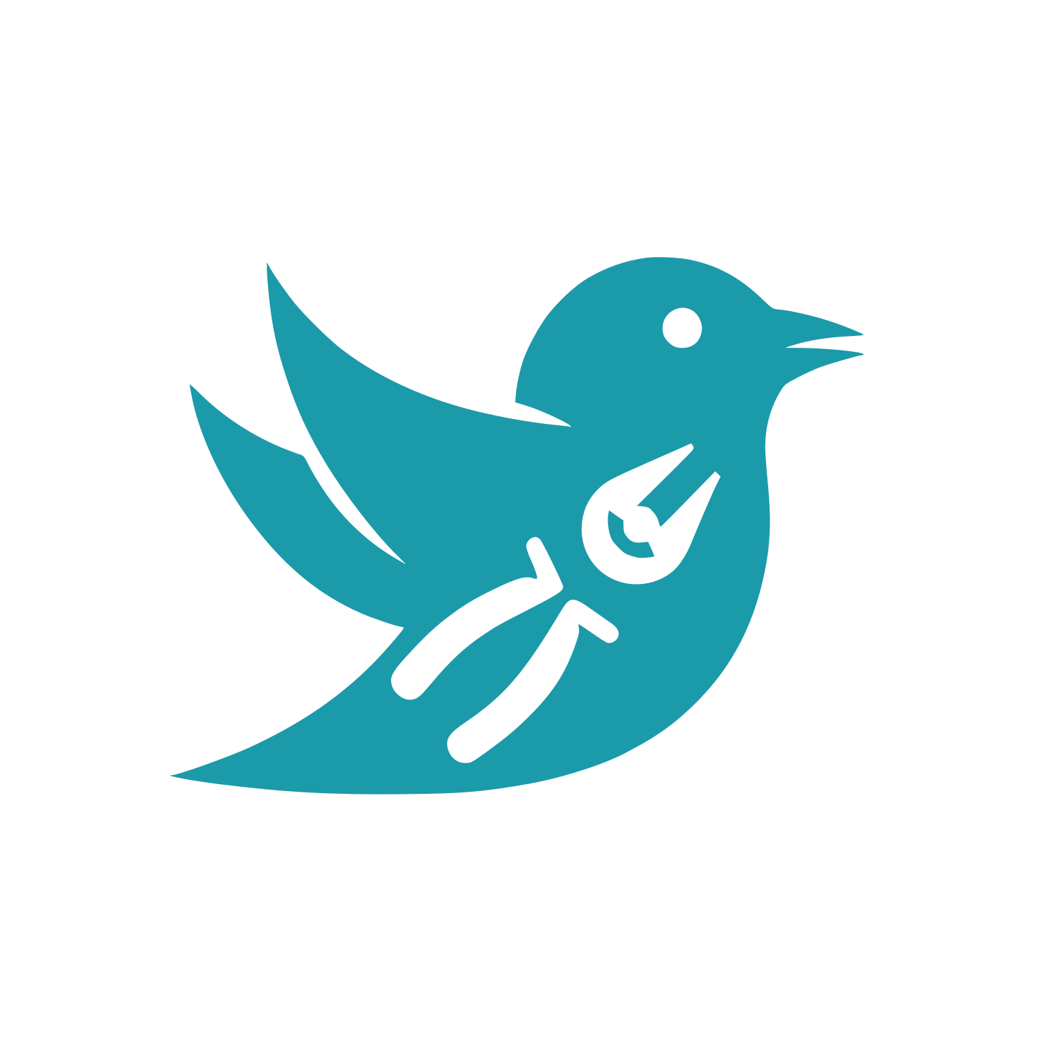Bird in Flight Logo #1B9AAA