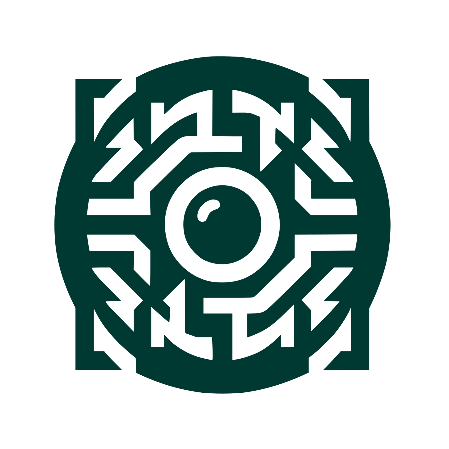 Circular Maze Logo #003932