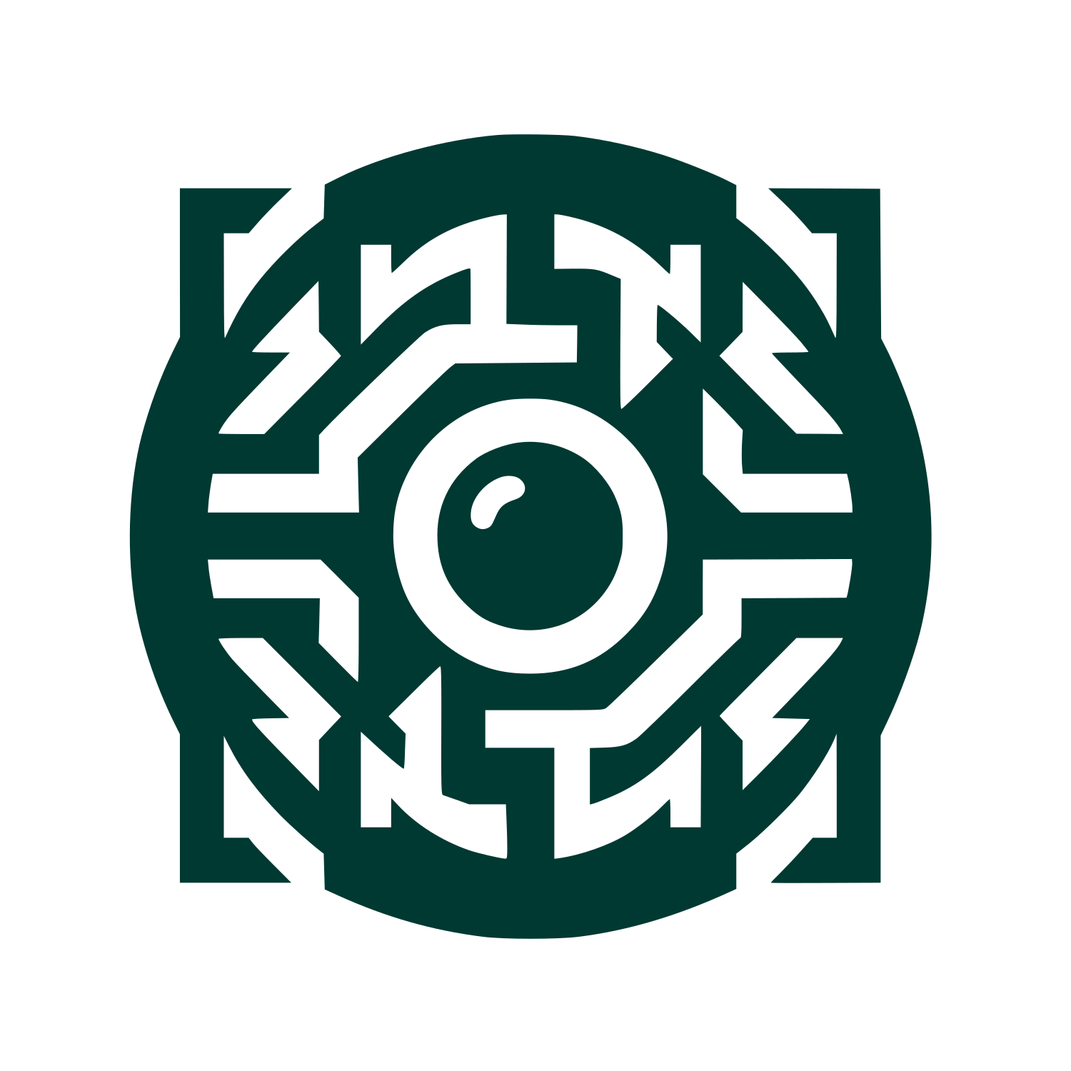 Circular Maze Logo #003932