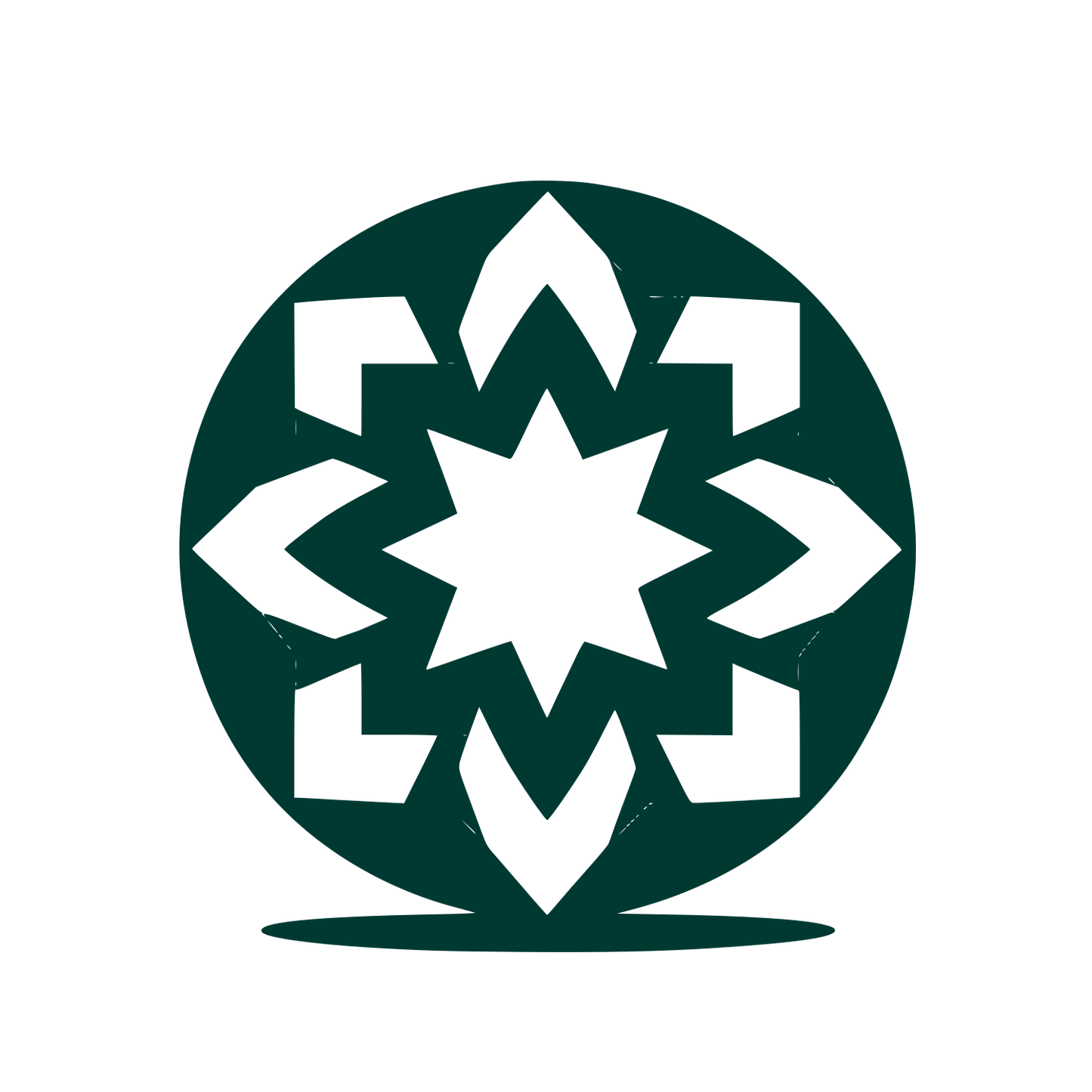 Kaleidoscope Geometric Logo #003932
