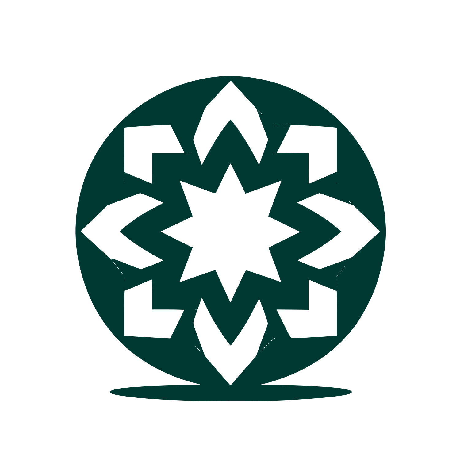 Kaleidoscope Geometric Logo #003932
