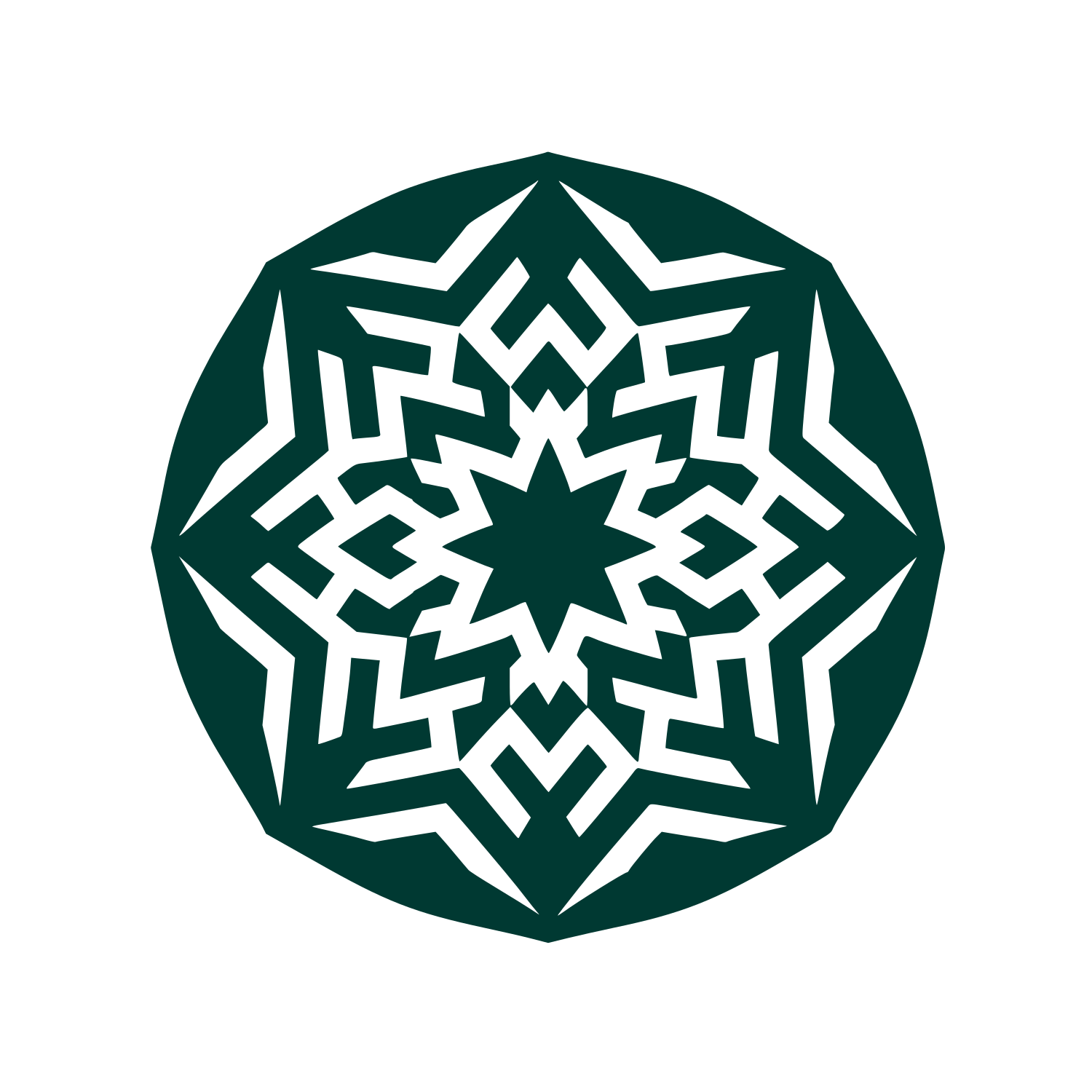 Kaleidoscope Pattern Logo #003932