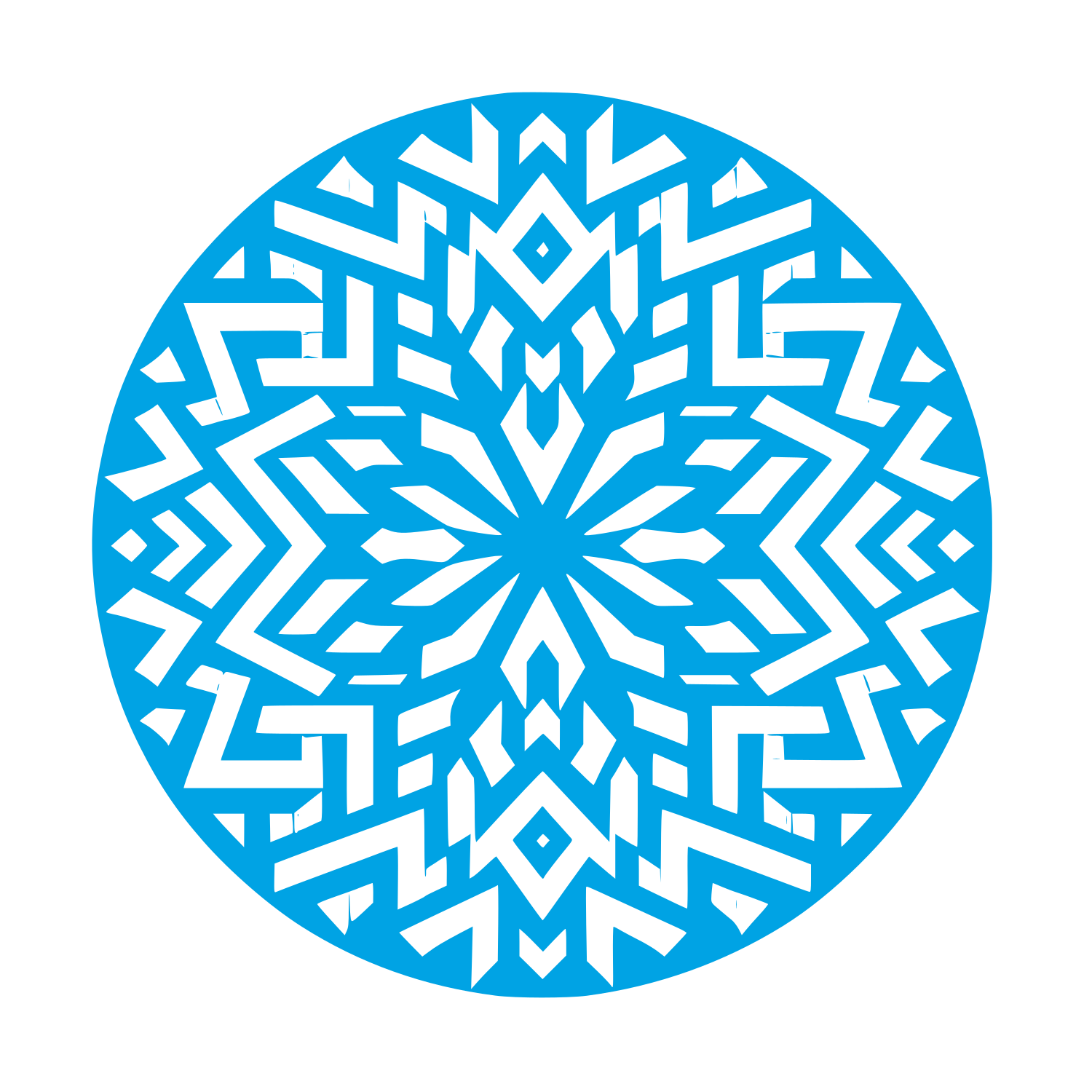 Intricate Mandala Logo #00a3e4