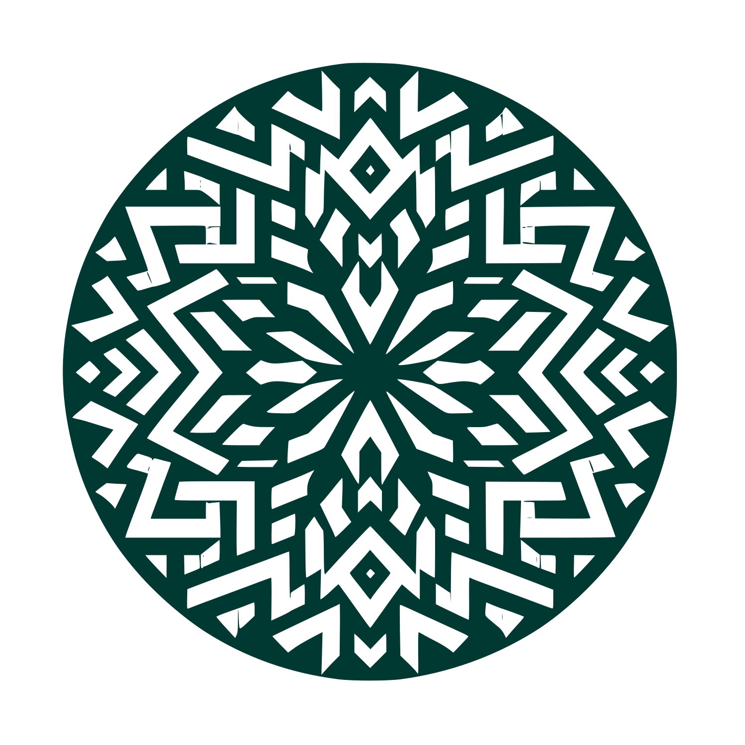Intricate Mandala Logo #003932