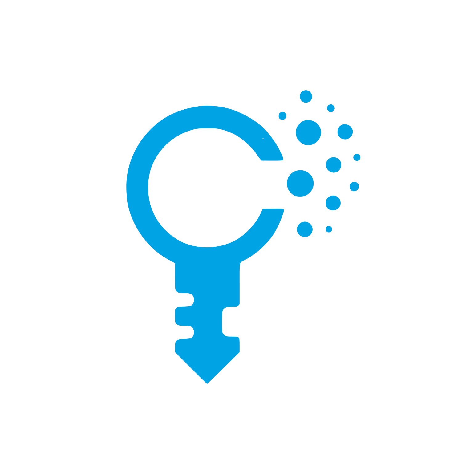 Abstract Key Logo #00a3e4