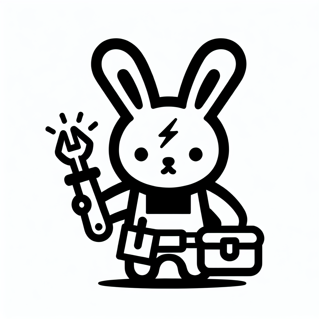 Electrician Bunny Character Logo