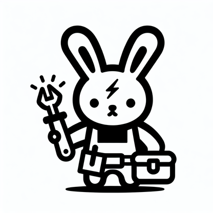 Electrician Bunny Character Logo