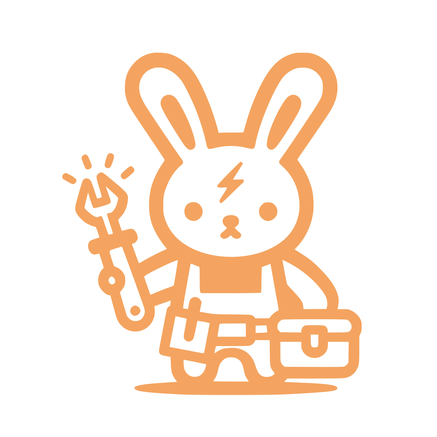 Electrician Bunny Character Logo #F4A460