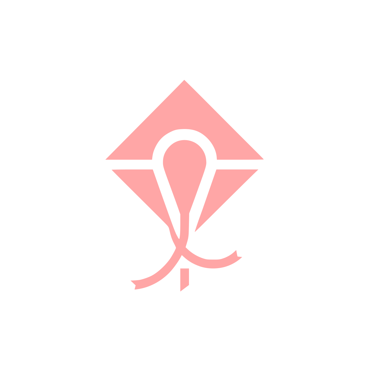 Geometric Kite Logo #ffa6a6
