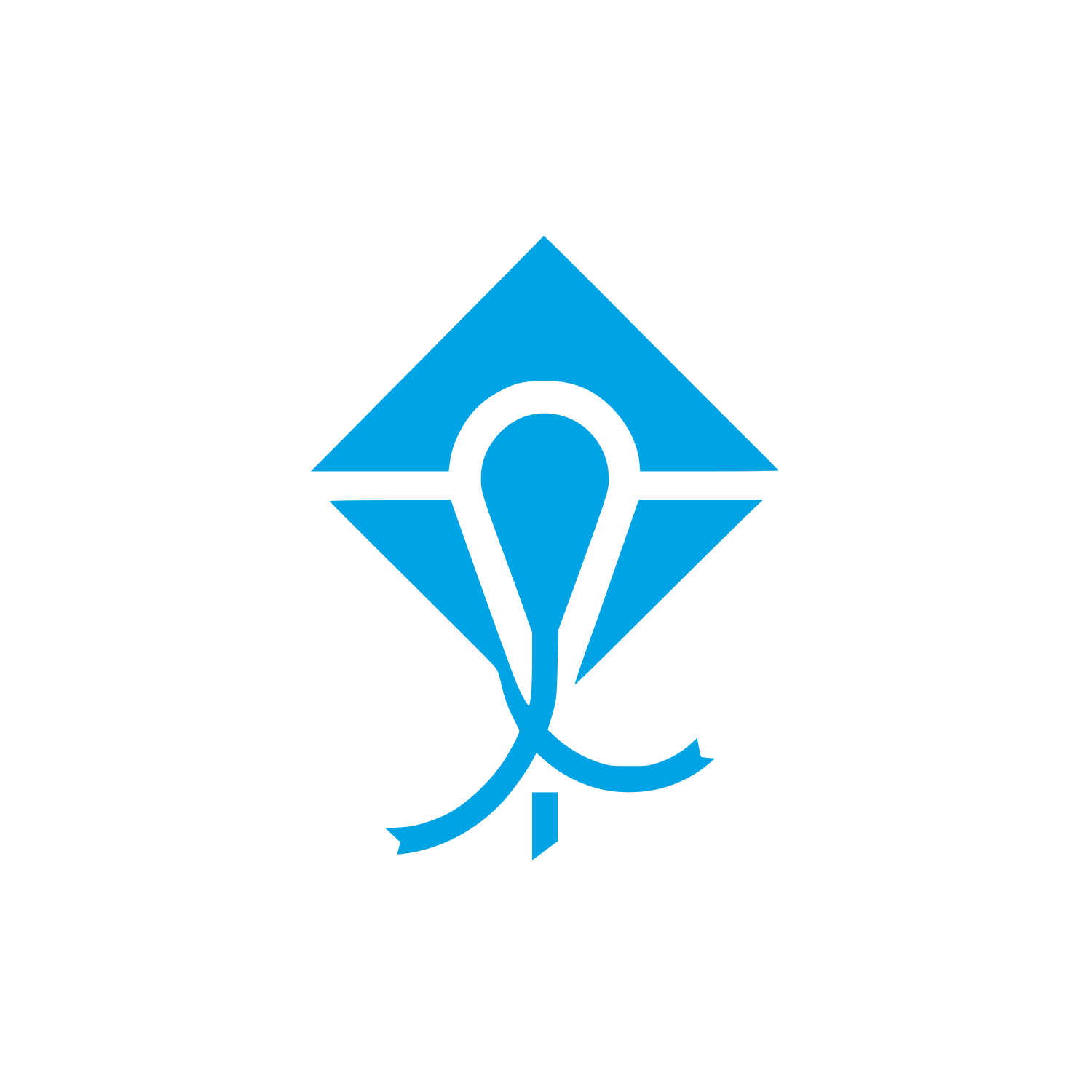 Geometric Kite Logo #00a3e4