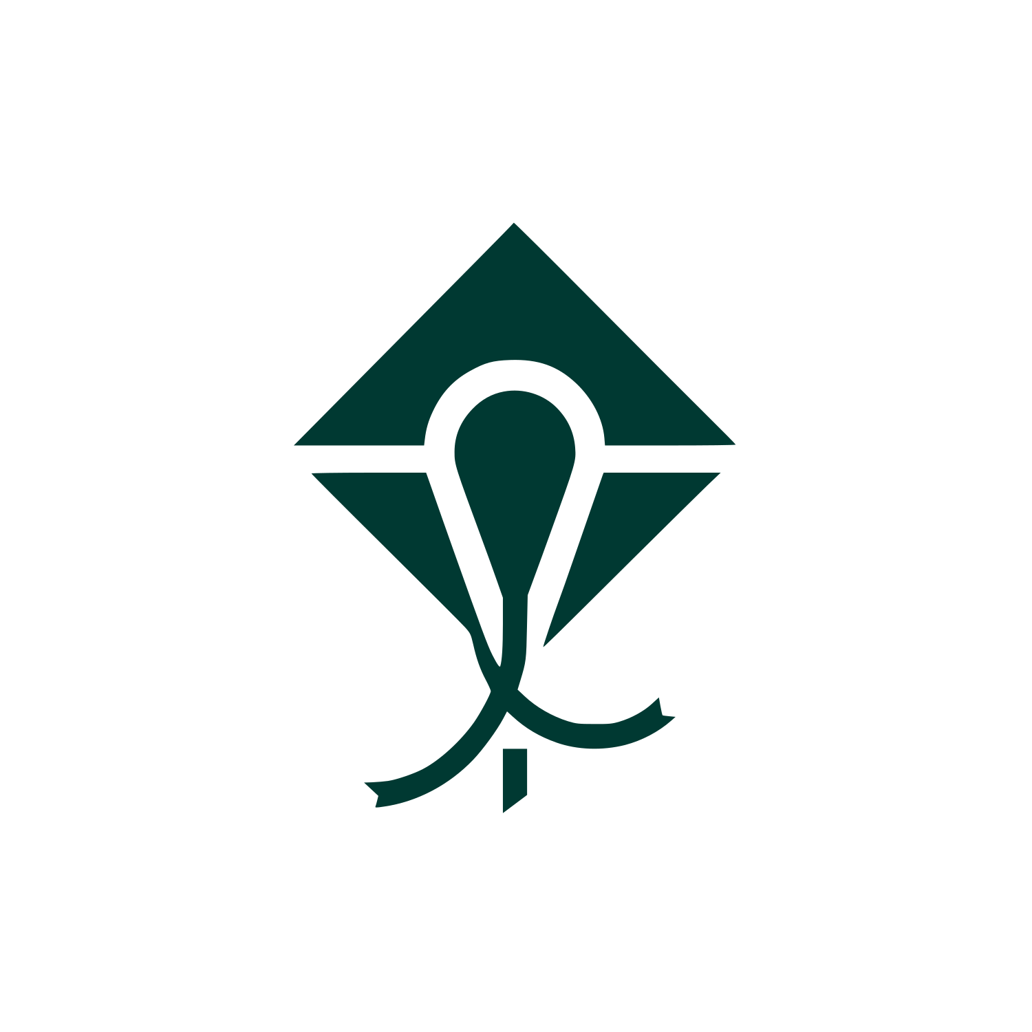 Geometric Kite Logo #003932