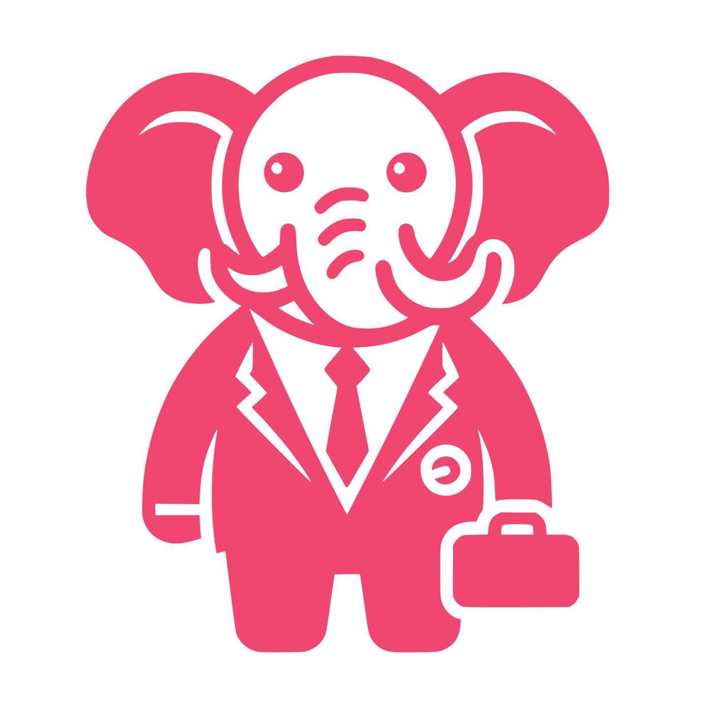Elephant in Suit Logo #EF476F