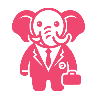Elephant in Suit Logo #EF476F