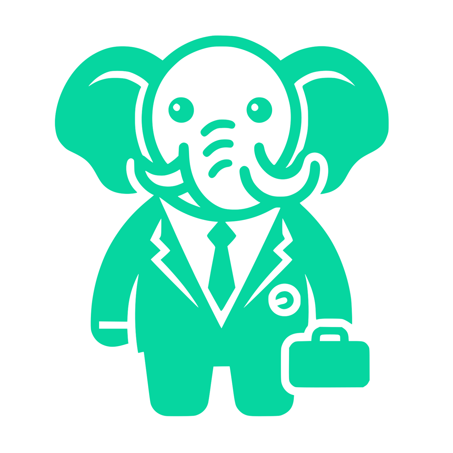 Elephant in Suit Logo #06D6A0