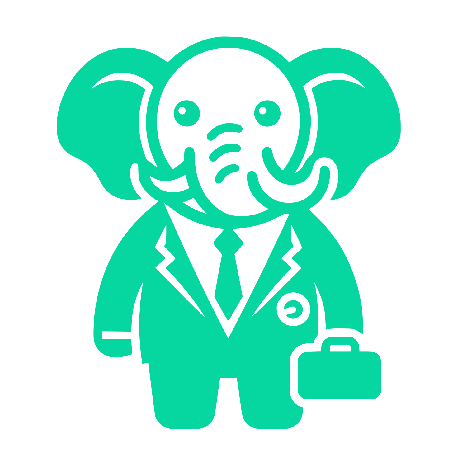 Elephant in Suit Logo #06D6A0