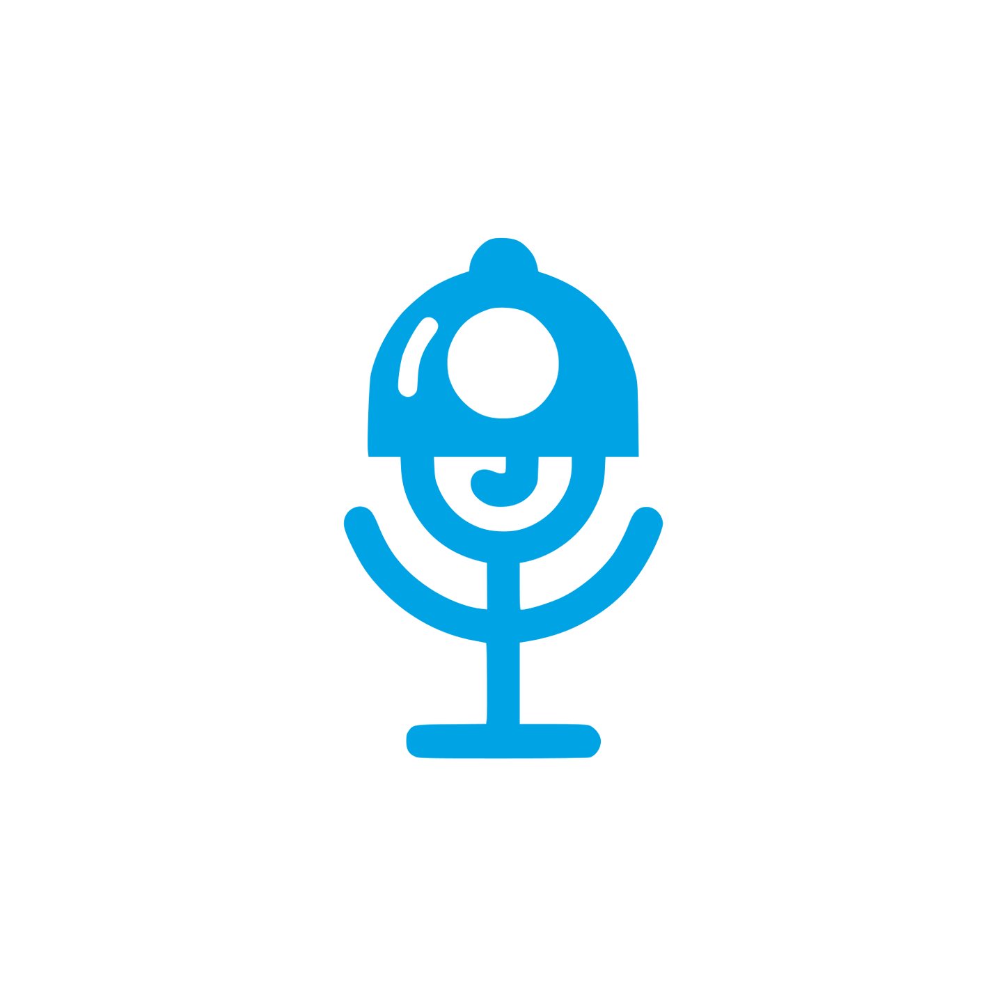 Microphone Logo Design #00a3e4