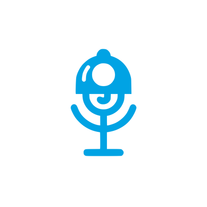 Microphone Logo Design #00a3e4