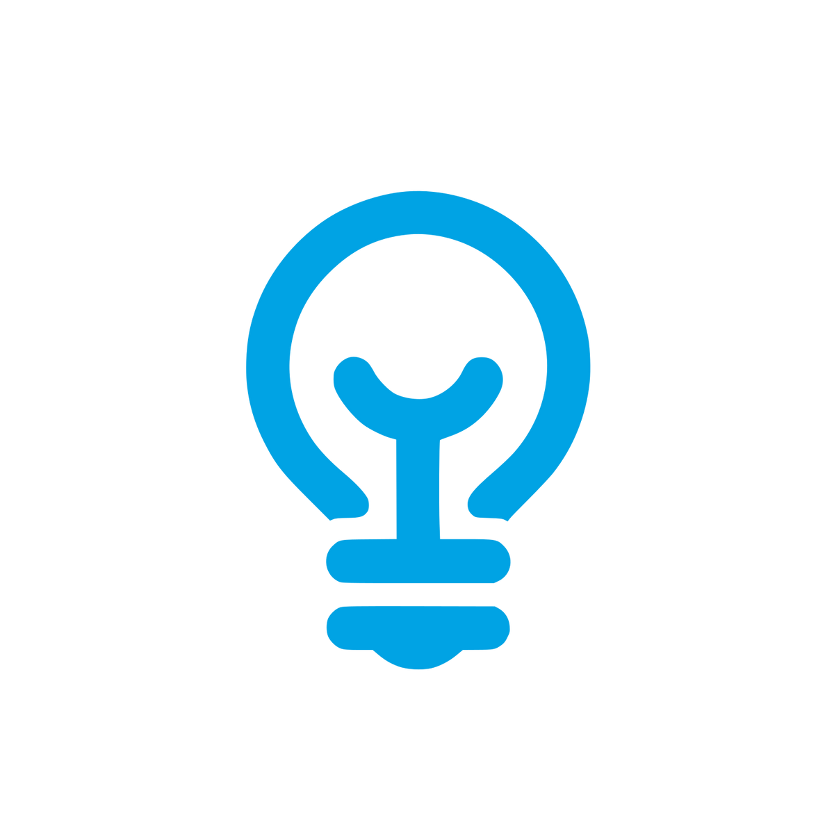 Simple Light Bulb Logo #00a3e4