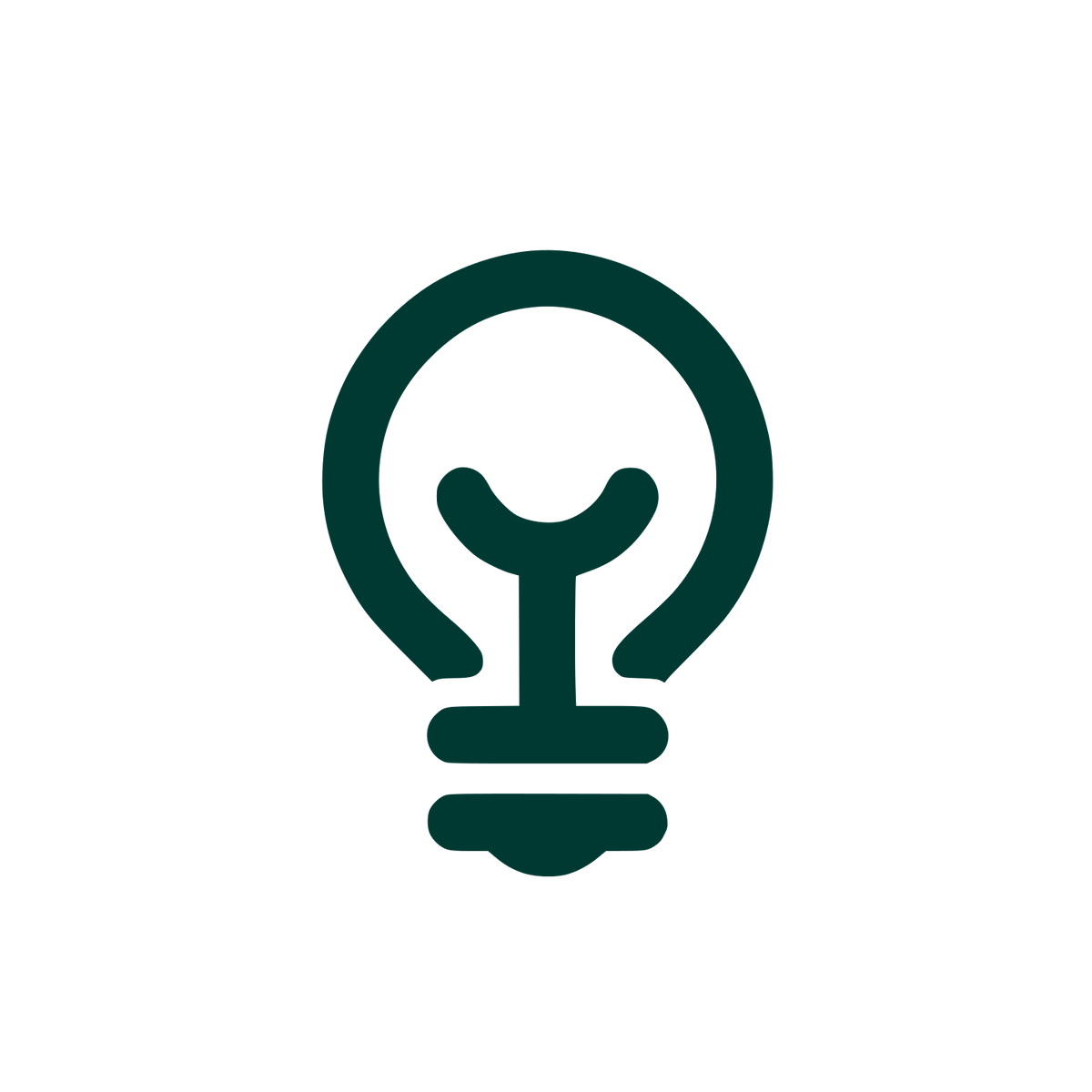 Simple Light Bulb Logo #003932
