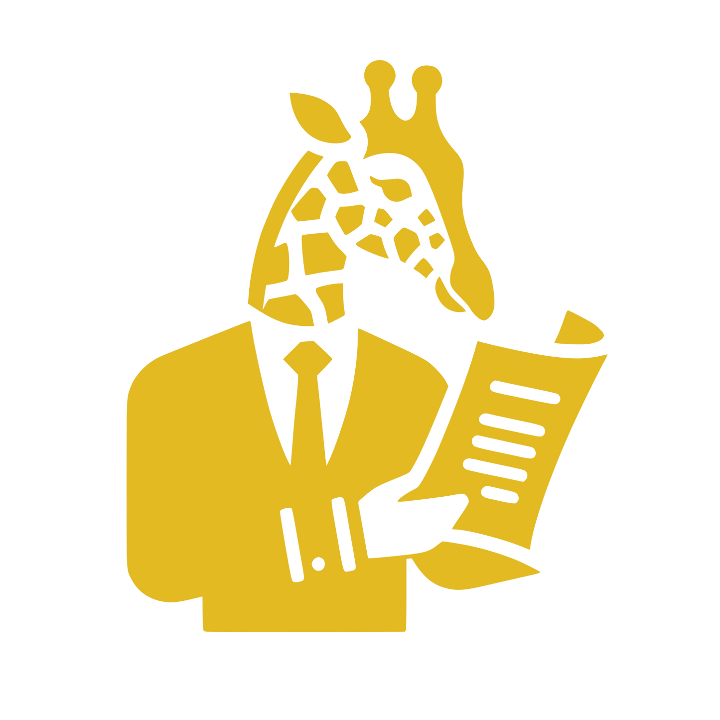 Giraffe in Suit Logo #E3BA22