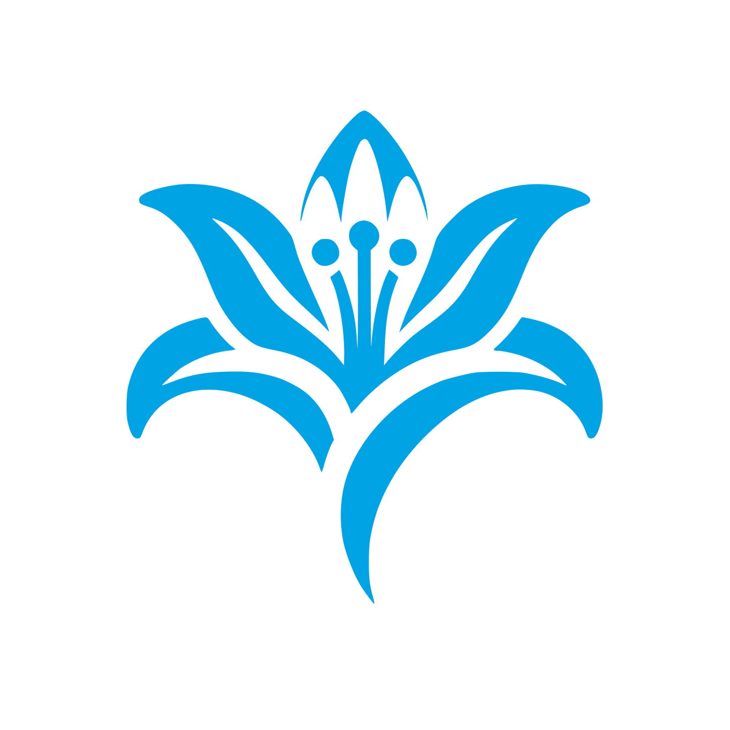 Floral Emblem Logo #00a3e4